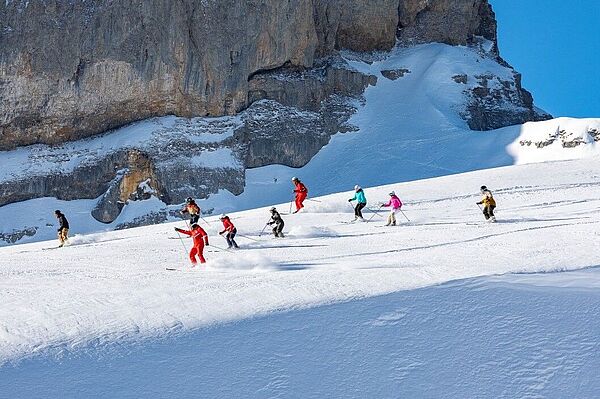 Group ski course in the Kleinwalsertal Oberstdorf ski area
