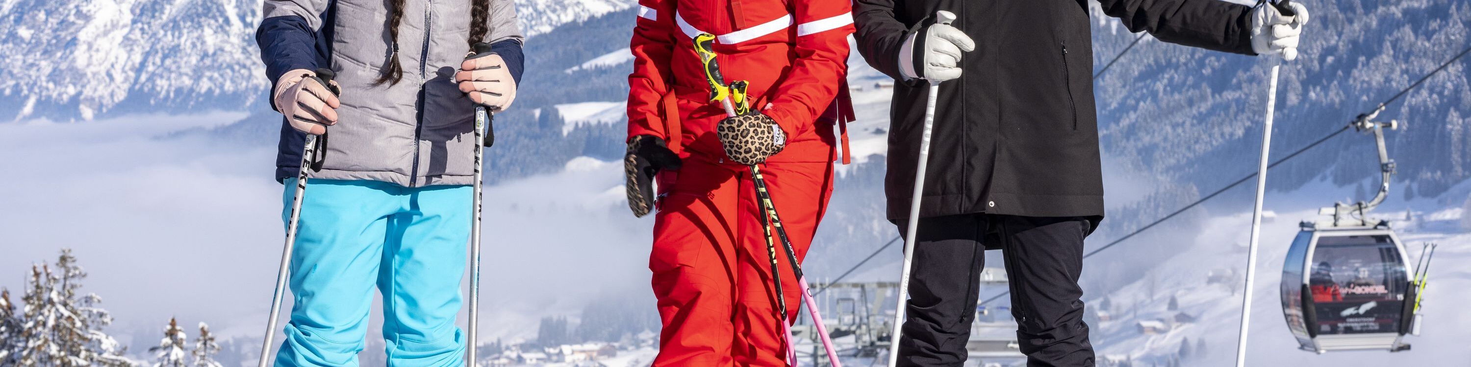 Ski-Privatkurs mit zwei Teilnehmerinnen der Skischule Hirschegg